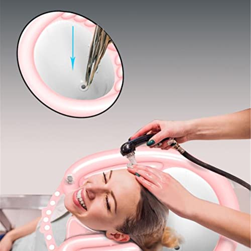 SqSYqz Champú Hinchable para Lavabo baño Ayuda Lavar el Pelo en la Cama, Lavado del Cabello en la Cama fácilmente con inflado de válvula de Aire para heridos, Ancianos, discapacita