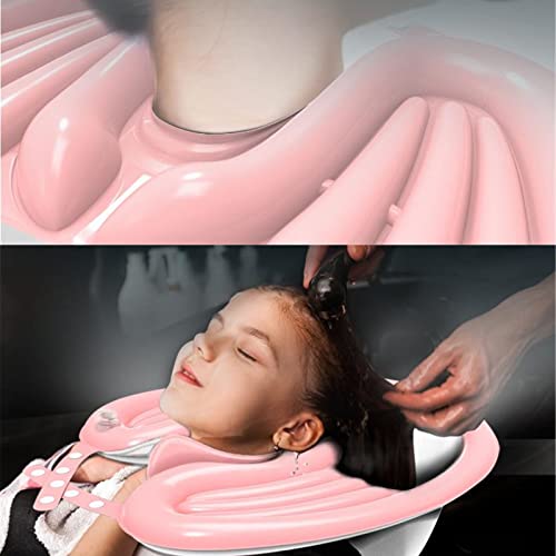 SqSYqz Lavabo Inflable para el Cabello,portátil para la mesita de Noche con champú para Personas Mayores, discapacitadas, mbarazadas,lesionadas para Lavar el Cabello en la Cama