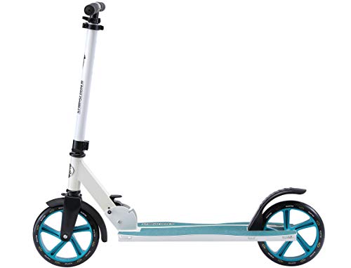 STAR SCOOTER Patinete Patineta Scooter Plegable para niños y niñas a Partir de 7 años y Adultos, 205mm Kickscooter Manillar Ajustable, Blanco