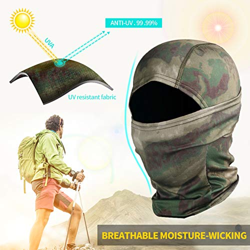 STARTAIKE Pasamontañas máscara facial protección UV capucha resistente al viento máscara táctica para esquí ciclismo pesca al aire libre caza camuflaje, Verde jungla del Reino Unido., talla única