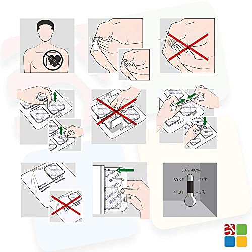 StimPads, 45X45mm, ECO-PACK de 12 unidades de alto rendimiento, electrodos TENS - EMS de larga duración con conector universal tipo snap de 3.5mm