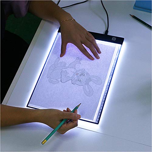 Stone TH Mesa de Luz para Calcar, LED Tableta de Luz Dibujo A4 de Iluminación de la Caja de Alimentación Micro USB Ideal para Animacion Tatoo Dibuja