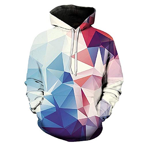 Sudadera Con Capucha Estampada Color Brillante Impreso En 3D Espejo Geométrico Cuadrícula Geométrica Arte Abstracto Gráfico Personalizado Novedad Pullover Ligero Transpirable Hombres Mujeres Unise