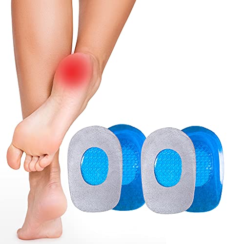 SULPO 2 Pares Taloneras de Gel - Plantillas de Zapatos con Tecnología de Gel de Masaje - Soporte Amortiguador para Fascitis Pie, Piernas y Alivio del Dolor - Para Calzado Deportivo, Tacones, Botas