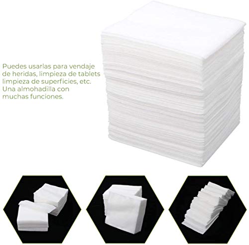 Sumedtec - 200 Gasas, no esteriles, de Tejido no Tejido 10 cm x 10 cm con 4 capas en caja con 200 unidades. Fabricado en la EU unidades CE