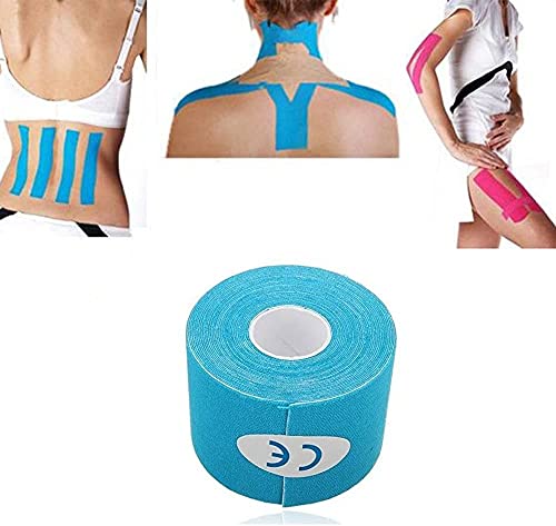 Sumedtec - Kinesiotape, Modelo Sumetape, Venda neuromuscular adhesiva, Alivio dolor muscular, Elásticas, Impermeable, Vendaje kinesiológico, Apto para múltiples zonas, Rollo, 5x5 cm Azul