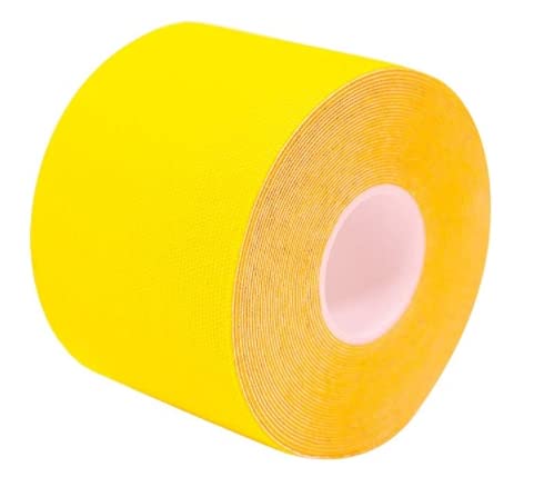 Sumedtec - Kinesiotape, Modelo Sumetape, Venda neuromuscular adhesiva, Alivio dolor muscular, Elásticas, Impermeable, Vendaje kinesiológico, Apto para múltiples zonas, Rollo, 5x5 cm Amarillo