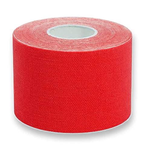 Sumedtec - Kinesiotape, Modelo Sumetape, Venda neuromuscular adhesiva, Alivio dolor muscular, Elásticas, Impermeable, Vendaje kinesiológico, Apto para múltiples zonas, Rollo, 5x5 cm ROJA