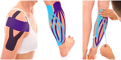 Sumedtec - Kinesiotape, Modelo Sumetape, Venda neuromuscular adhesiva, Alivio dolor muscular, Elásticas, Impermeable, Vendaje kinesiológico, Apto para múltiples zonas, Rollo, 5x5 cm Morado