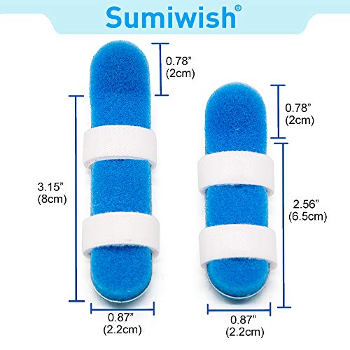 Sumiwish Férula de dedo gatillo para dedos de mazo, soporte de dedos para alivio del dolor de dedos rotos y nudillos, paquete de 2