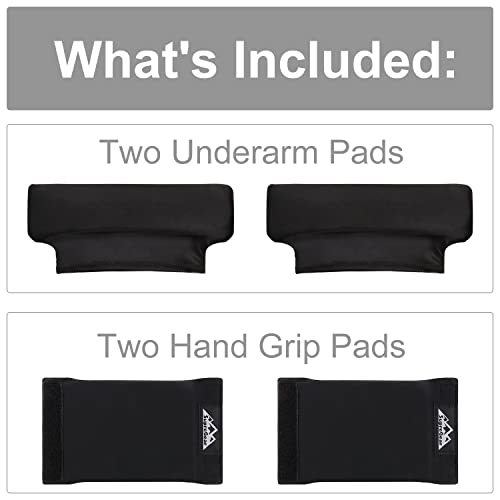 supregear Almohadillas para Muletas, 4pcs Underarm Universal Crutch Pads y Combo de Empuñaduras, Lavable Moisture Wicking Funda Muletas Cojín de Espuma Suave Accesorios Muletas para Adultos, Niños