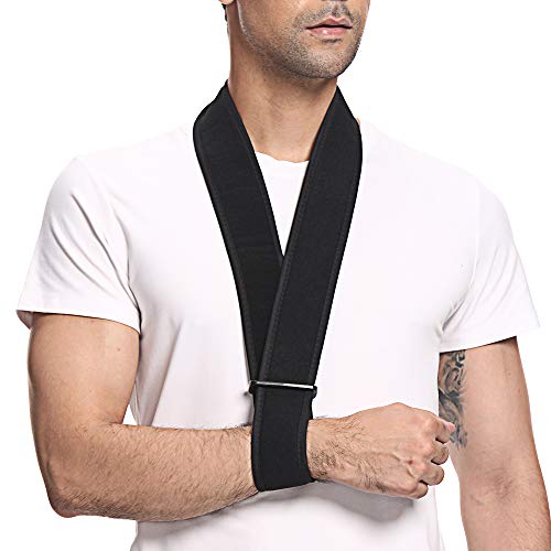 supregear Arnés para el Brazo, Soporte para Cuello Ligero Inmovilizador Soporte para el Brazo Simple Soporte para el Hombro Transpirable para Lesionado Brazo/Mano/Codo Arm Sling - Negro