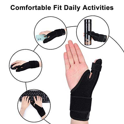 supregear Férula para Pulgar, Ajustable Estabilizador de Pulgar Férula de Dedo Soporte de Pulgar, Envoltura de Compresión con Férula para Mano Derecha e Izquierda Dedo en Gatillo para Artritis