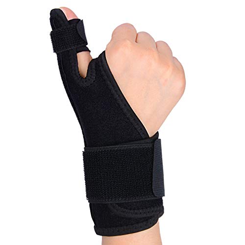 supregear Férula para Pulgar, Ajustable Estabilizador de Pulgar Férula de Dedo Soporte de Pulgar, Envoltura de Compresión con Férula para Mano Derecha e Izquierda Dedo en Gatillo para Artritis