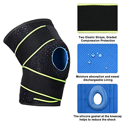 SupreGear Rodillera, Ajustable Universal Estabilizador de Rótula Alivio del Dolor de Rodilla, Doble Compresión, Rodillera de Compresion para Correr, Saltar, Baloncesto, Tenis - Rosado