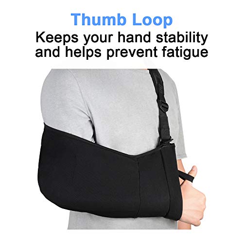 SupreGear Soportes de Brazos, Cabestrillo para el Brazo Ajustable, Ligero Inmovilizador Brazo Sling Transpirable Médico Soporte de Hombro para Lesionado Brazo/Mano/Codo con Bolsillos Interiores