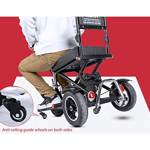 SUYUDD Scooter Mobility Scooter De Movilidad Eléctrico Plegable De 3 Ruedas Scooters De Viaje Eléctricos Portátiles Ligeros - Soporte 300 Libras De Peso Batería Dual