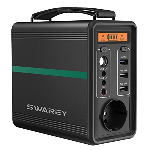 SWAREY Generador Solar Portátil 166Wh(3.2V/52000mAh,12.8V/12968mAh) Salidas AC/DC/USB/Tipo-C Estación de Energía con Batería de Litio-Ferrofosfato para CPAP Acampada Emergencia Electrodomésticos