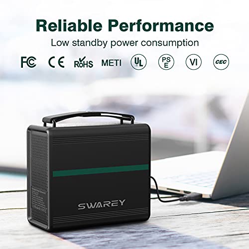 SWAREY Generador Solar Portátil 166Wh(3.2V/52000mAh,12.8V/12968mAh) Salidas AC/DC/USB/Tipo-C Estación de Energía con Batería de Litio-Ferrofosfato para CPAP Acampada Emergencia Electrodomésticos