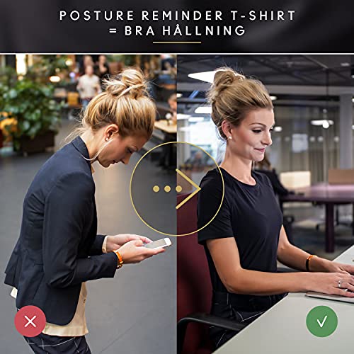 Swedish Posture® Reminder T-Shirt | menos dolor de espalda | mejor postura al instante (hombres, M)