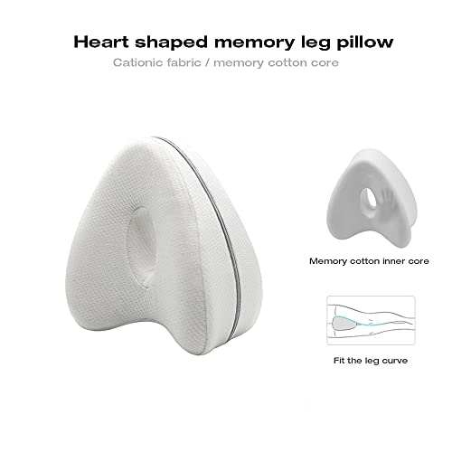 Swetup Almohada para Piernas,Almohada para Rodillas,Posicionadoras de Pierna,Almohadilla para Dormir de Lado Ergonómica,Cojín Ergonomico para Dormir de Lado para Pierna,Espalda,y Rodilla Pain(Blanco)