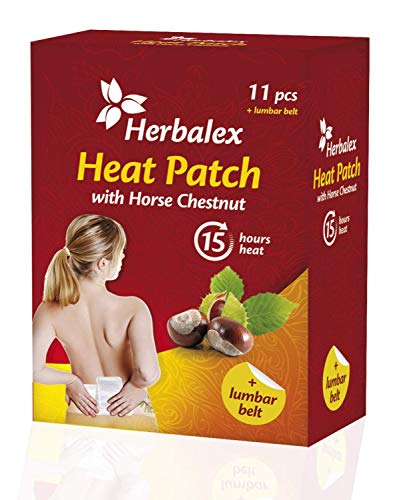 SwissMedicus Parches térmicos con castaño + vendaje de cadera interior, 15 horas de calor agradable, listo para usar, activado por aire, puro natural, 11 unidades