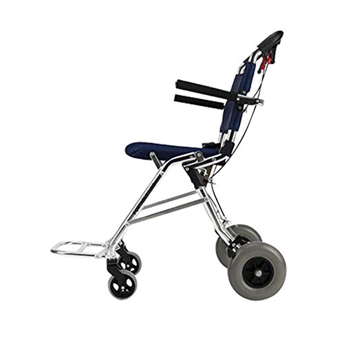 SXFYGYQ Silla De Ruedas para Personas Mayores con Discapacidad Silla De Ruedas Plegable De Aleación De Aluminio Ligero, Scooter De Movilidad Plegable Trolley Adecuado para Viajes Deportivos Incómodos