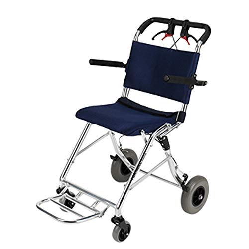 SXFYGYQ Silla De Ruedas para Personas Mayores con Discapacidad Silla De Ruedas Plegable De Aleación De Aluminio Ligero, Scooter De Movilidad Plegable Trolley Adecuado para Viajes Deportivos Incómodos