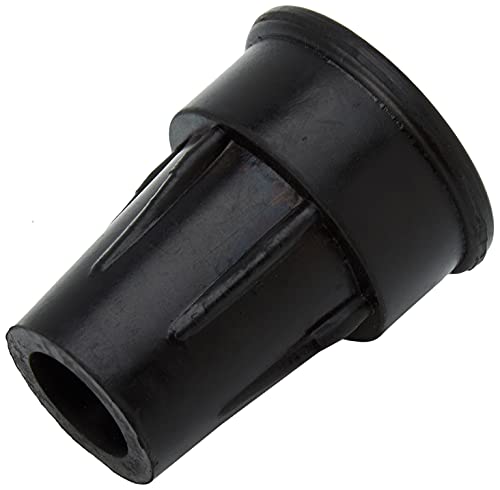 Sysfix Contera de goma negra para muletas y bastones de 18 mm diámetro con arandela metálica - 4 Conteras