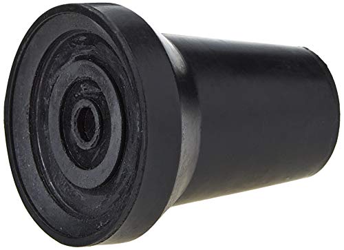 Sysfix Contera de goma negra para muletas y bastones de 21 mm diámetro con arandela metálica - 4 Conteras