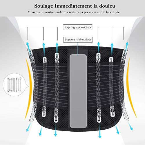 SYXUPAP Faja Lumbar para Espalda, Cinturón Lumbar Soporte Ayuda a Aliviar Dolor y Prevenir Daños, Ciática, Estenosis Espinal, Escoliosis o Hernia de Disco etc