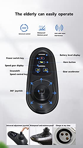 sZeao Joystick De Silla De Ruedas Eléctrica Inteligente Controlador De Palanca De Mando De Silla De Ruedas Eléctrica Accesorios 360 ° Interferencia Anti-Electromagnética