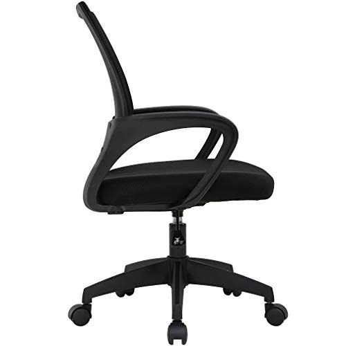 T-LoVendo TY-H03-BLACK Silla de Oficina con Soporte Lumbar, Negro