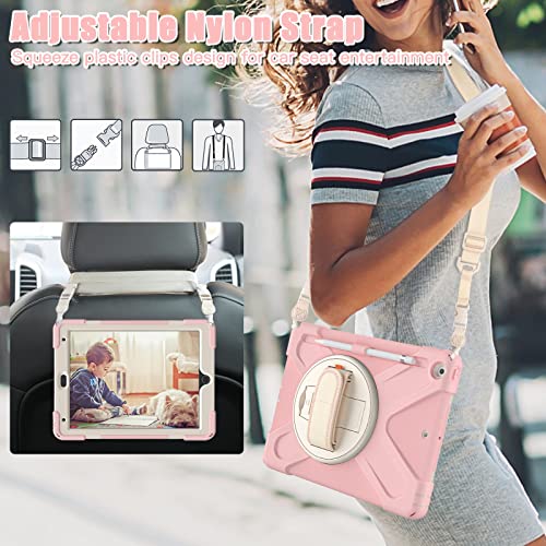 Tablet PC Bolsas Bandolera For iPad 10.2 (2019/2020/2021) Cubierta de casos, cubierta de tabletas resistente a la rotura tres en uno, a prueba de gota, a prueba de polvo, a prueba de golpes, con corre