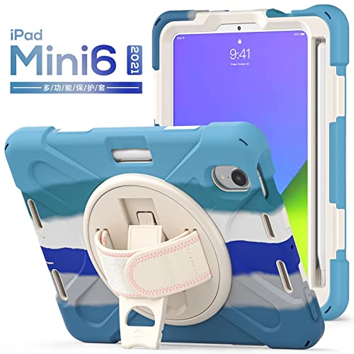 Tablet PC Bolsas Bandolera For la cubierta de la caja de iPad Mini 6, una cubierta de tableta resistente a la rotura de tres en uno, a prueba de gotas, a prueba de polvo, a prueba de golpes, con corre