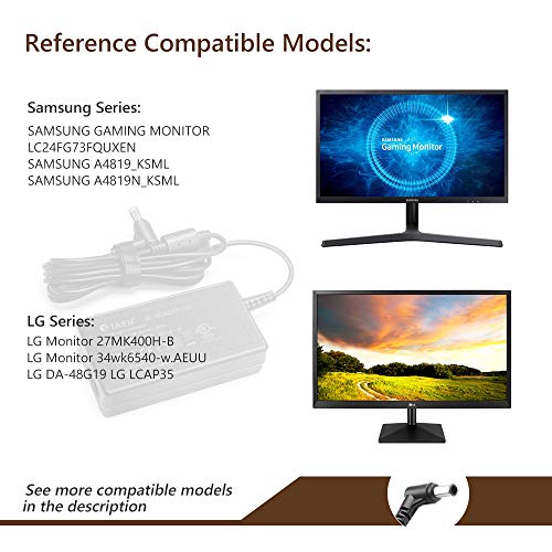 TAIFU 19V Adaptador de Fuente de alimentación para Samsung HW-K360 HW-K370 HW-K850 HW-K950 HW-M4500 Barra de Sonido LG 25UM58 24MK400H 27UN83A 29WL50S 27UK650 29UM69G 27MK400H Cargador de Monitor