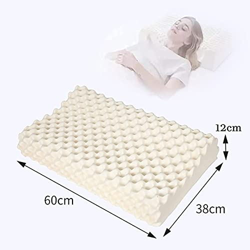 Tailove Almohada Cervical Latex Natural, Almohada Ortopédica para Dormir Profundo Almohadas Ergonómicas De LáTex para Dolor De Cuello, Almohada Viscoelastica Funda De ExtraíBle Y Lavable