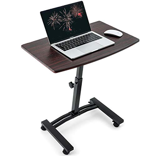 Tatkraft Salute Escritorio de Pie Móvil para Ordenador Portátil | Mesa Auxiliar de Sofa de Altura Ajustable 52-84 cm | Soporte Laptop con Ruedas de Bloqueo