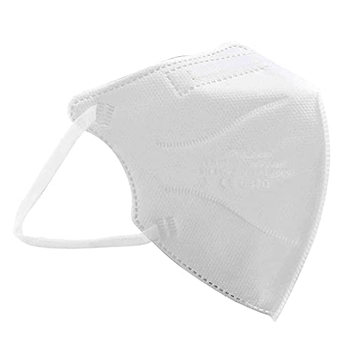 TBOC Mascarillas FFP2 [Pack 30 Unidades] Máscaras Desechables de Tamaño Pequeño [Color Blanco] Cinco Capas [No Reutilizables] Transpirables Plegables con Pinza Nasal [Certificadas y Homologadas]