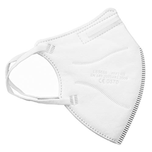 TBOC Mascarillas FFP2 [Pack 30 Unidades] Máscaras Desechables de Tamaño Pequeño [Color Blanco] Cinco Capas [No Reutilizables] Transpirables Plegables con Pinza Nasal [Certificadas y Homologadas]