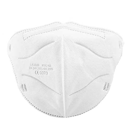 TBOC Mascarillas FFP2 [Pack 30 Unidades] Máscaras Desechables de Tamaño Pequeño [Color Blanco] Cinco Capas [No Reutilizables] Transpirables Plegables con Pinza Nasal [Certificadas y Homologadas]