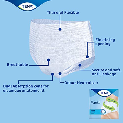 Tena Pants Plus Classic Medio - Pantalones para incontinencia (1 paquete de 14)