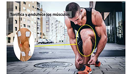 Tenscare Sports Tens 2+ Paquete de 12 Electrodos - Dispositivo de electroestimulación con Masaje, TENS, EMS y programas manuales. Para alivio del dolor, tonificación y relajación muscular.