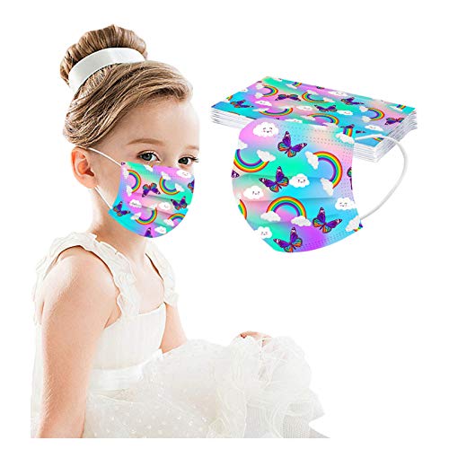 TGTB 50PC Niños Infantil para mascarillas, Infantiles Colores desechable para mascarilla 3 Capas Surtidos,Dibujos Animados para Actividades Aire Libre, Patrón Escuela, Fiesta (B-3)