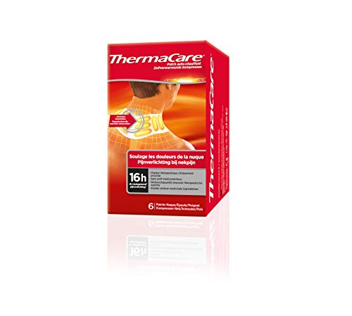 ThermaCare - Parche autocalentador, cuello y muñeca, alivio del dolor cervical, 8 horas de calor constante, caja de 6 parches cervicales