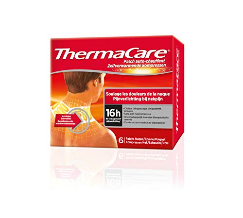 ThermaCare - Parche autocalentador, cuello y muñeca, alivio del dolor cervical, 8 horas de calor constante, caja de 6 parches cervicales