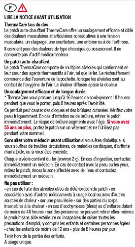 ThermaCare - Parche térmico para la espalda - Alivia el dolor de la zona lumbar - 16 h de calor constante - Caja de 4 parches