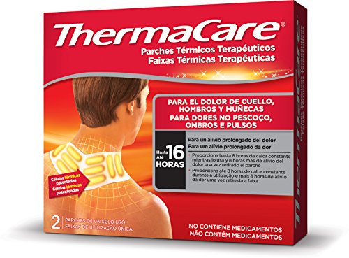 THERMACARE Parche Térmico Terapéutico - 2 parches - Para El Dolor de Cuello, Hombro y Muñeca - Alivio Prolongado del Dolor Hasta 16 Horas - Sin Medicamentos