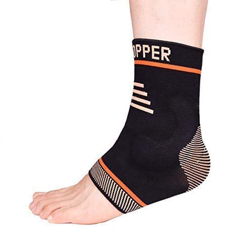 Thx4COPPER Tobillera de compresión Infused – Tobillera de silicona, soporte para tobillo, alivio del dolor, fascitis plantar, tendinitis de Aquiles, tobillera única