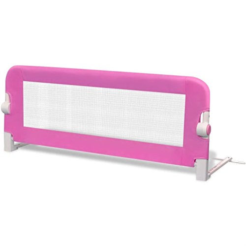 Tidyard Barandilla de Seguridad Infantil para Cama, Carril de Seguridad de la Cama 102 x 42 cm Rosa